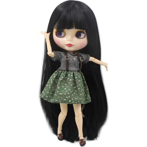 ICY DBS Blyth doll bjd toy black straight long hair white skin joint body 1/6 30cm anime toy girls gift