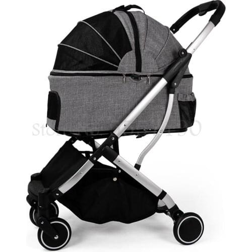 Pet stroller small and medium dog car handbag cockpit separation lightweight folding cat stroller