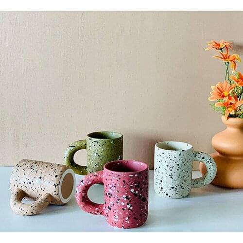 European Style Creative Coffee mugs Original Mug Home Drinkware Office Tea cups Simple Hand-made Splash Ink Friends Gift Design