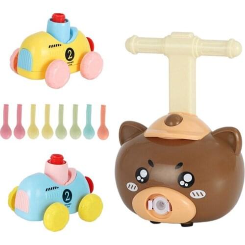 Cartoon Animal Balloon Powered Car Fun Inertial Power Car Balloon Toy for Children Gifts
