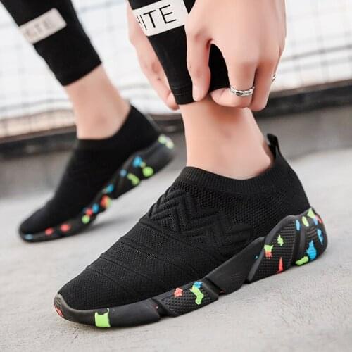 Thin Shoes For Summer White Shoes Men Sneakers Teen Shoes Without Lace Trend 2020 New Feel Socks Shoes tenis masculino chaussure