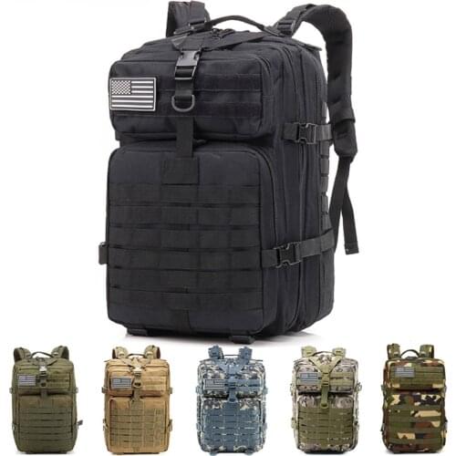 Outdoor Camping Equipment 45L 3P Tactical Backpack Army Military Hunting Bag Men Fishing Climbing Hiking Waterproof Rucksack