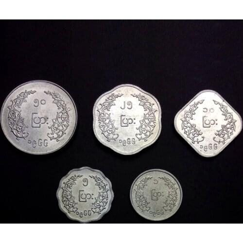 Myanmar Aung San Avatar Version Set 5 New Genuine Original Coins 100% Real Collect Issuing Coins Unc Aisa