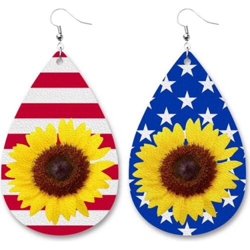New 4 Th of July Earrings Wholesale Sunflower Earrings For Women 2021