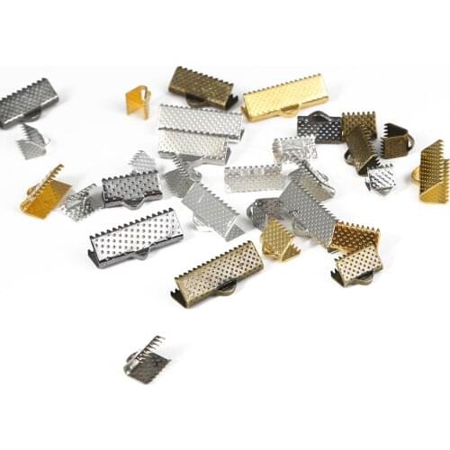 50pcs Cord Crimp End Beads Buckle Tips Clasp cord flat cover clasps For Jewelry Making Findings Diy Necklace Bracelet Connectors