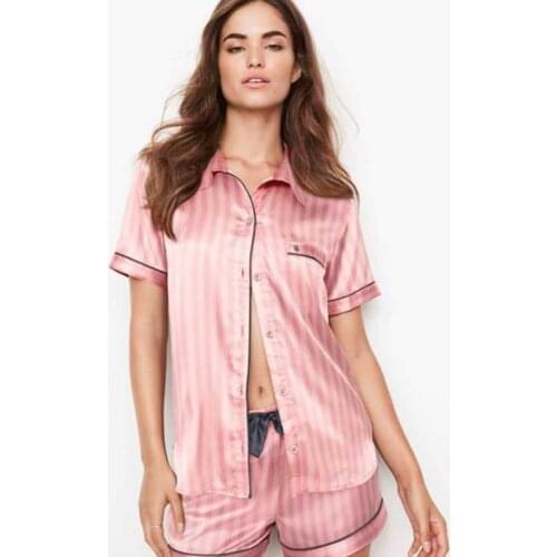 Summer Short Pijamas Set Satin Silk Pajmas for Women Pjs Sleepwear Fashion Loungewear Homewear Home Clothes