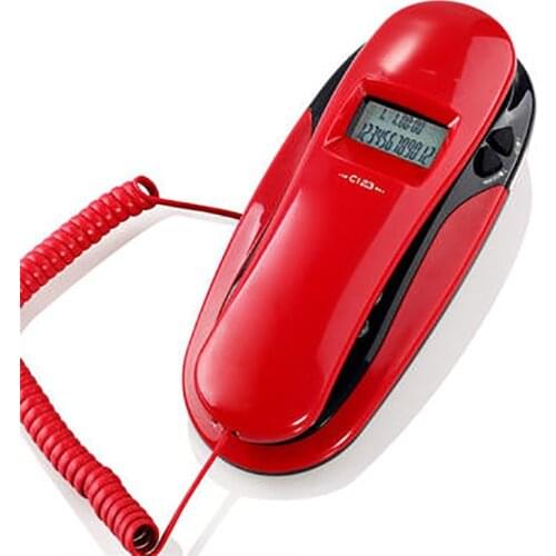 Corded Trimline Phone Wall Mountable Landline Telephone with Caller ID, Redail, Calling & Outgoing Check, Date, Clock Display