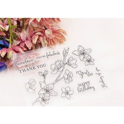 11*8cm Petal Transparent Seal Clear Stamps Cutting Dies Roller Stamps DIY Scrapbook Album / Card Production Easter