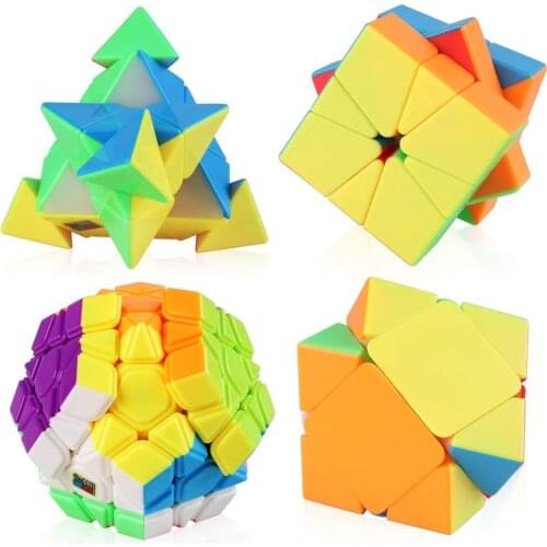 Moyu Mofangjiaoshi Speed Cubes Set Pyramid Skew Square 1 Dodecahedron Puzzle Magic Cube Professional Toys For Children 4pcs
