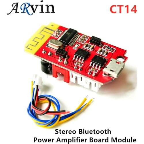 CT14 Micro 4.2 Stereo Bluetooth Power Amplifier Board Module 5VF 5W+5W Mini with Charging Port for Refitting Idle Sound Box