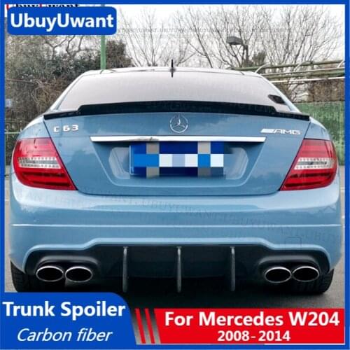 UBUYUWANT for Mercedes W204 Spoiler 2008 - 2014 C-class Sedan C180 C200L C63 Carbon Fiber Car Rear Trunk Spoiler Wing Decoration