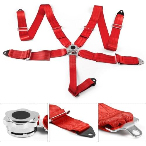 Universal 5 Point 3" Inch Quick Release Cam Lock Seat Belt Racing Harness Belt Red Black Blue TT102077
