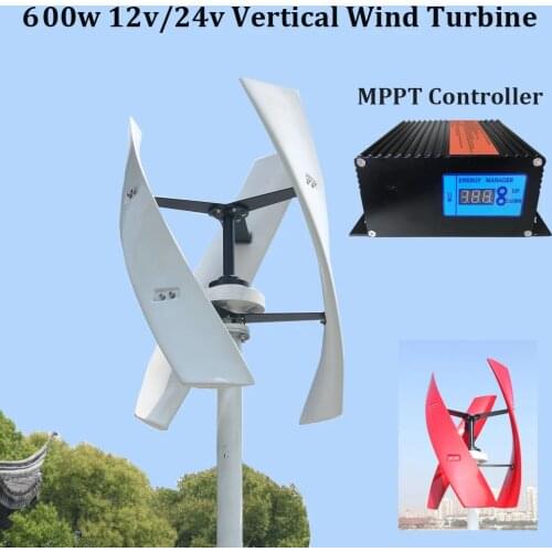 Hot sell 600w 12v 24v 48v Vertical Wind Turbine With 1000w ON Grid Tie Inverter no noise