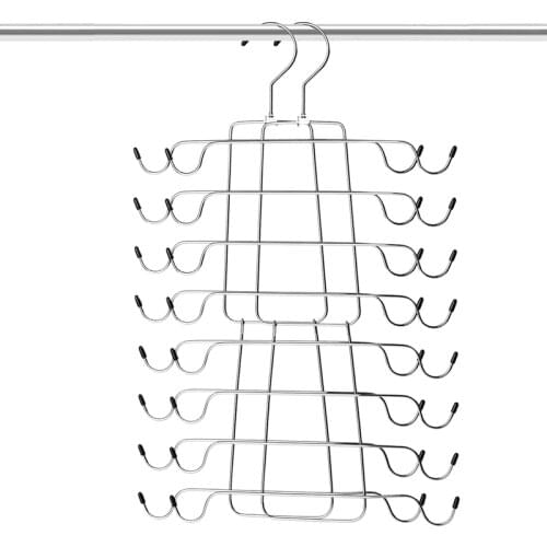 Tank Tops Hanger Metal Folding Space Saving Hanger Closet Organizer for Tank Tops, Cami, Bras, Bathing Suits, Belts, Ties(2 Pack