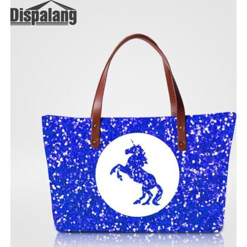 Dispalang Fashion Female Shoulder Tote Bag Messenger Bag For Ladies Women Handbag Unicorn Print Satchel Bag Medium Shoulder Bag