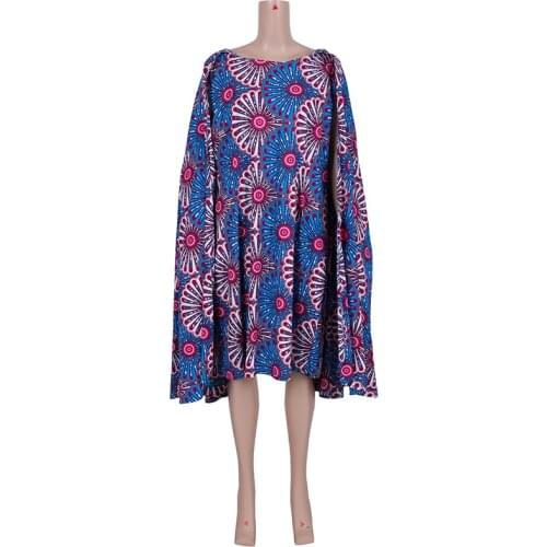 In Stock Women African Dress Casual Summer African Print Cotton Dress Elegant Robe Africaine Plus Size Clothing XH153
