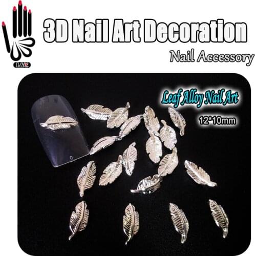 Nail Art 10pcs/Lot 3D Leaf Design Metal Nail Art Decoration Alloy Nail Accessory Free shipping