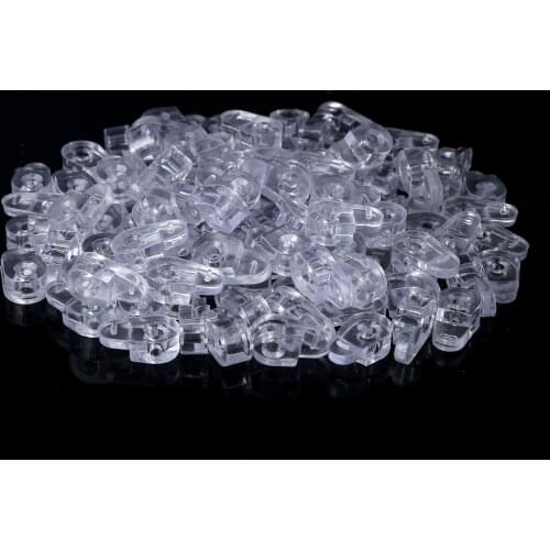 100Pcs Glass Retainer Transparent Plastic Glass Panel Retainer Mirror Fix Clips for Cabinet Door Window Dressing Hardware