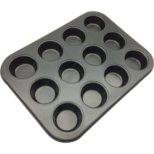 12-Cavity Mini Carbon Steel Cake Mold Household Non-stick Baking Tray Bread Molds Christmas Cake Pan Bakeware Kitchen Tools