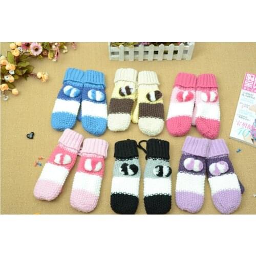 120pairs/lot womens fashion knit love twist gloves with ball