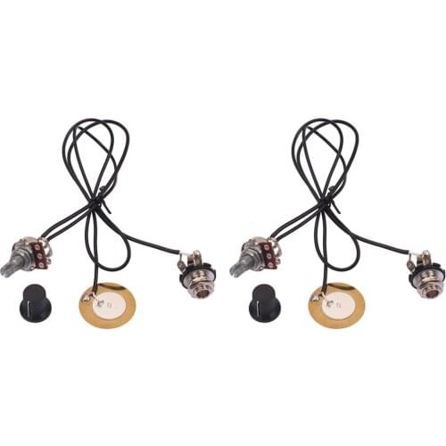 2 Pieces Prewired Piezo Pickup with Volume Control Knob for Cigar Box Guitar