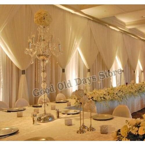 2022 Newest 10ft x 20ft Ivory Color Wedding Backdrop Stage Curtain Drapes Wedding Decoration