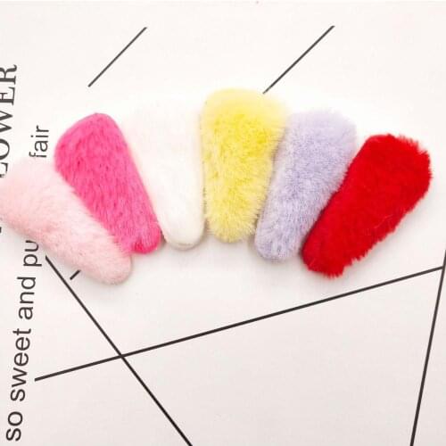 30pcs/lot 5.5cm Hair imitation mink water drop bb Clip Cover Padded Appliques DIY handmade Children Hair Accessories