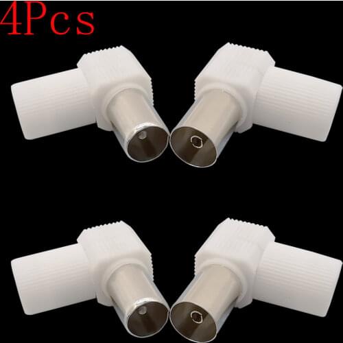 4Pcs 90 Degrees Right Angle TV Plug Jack Solder-free Connector For Antenna Male and Female RF Coaxial Antennas