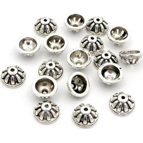 50pcs Metal Hollow Beads End Caps Loose Spacer Bead Caps For DIY Jewelry Accessories Bracelet Necklace Making