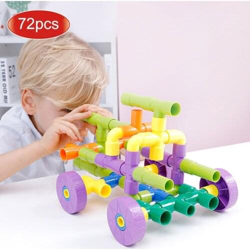 72pcs Tunnel Building Blocks For Kids Education Tunnel Blocks Large Particle Building Blocks Children ABS Inserting Blocks