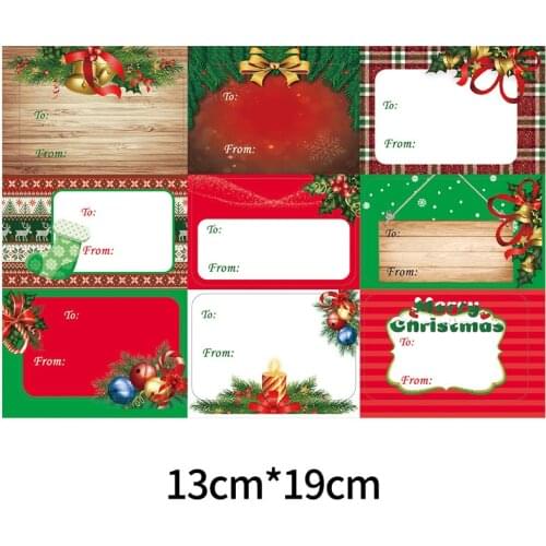 72pcs Merry Christmas Stickers Labels Christmas Tags Adhesive Xmas Decorative Envelope Seals Cards Gift Packaging Box 13*19cm