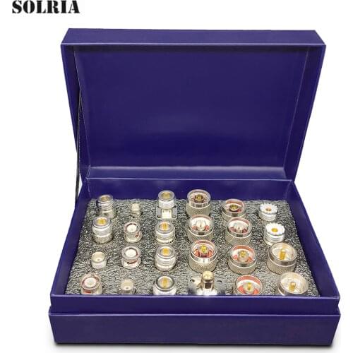 SMA Adapter 24 Sets of N-type to SMA BNC to SMA TNC to SMA RF Connector Adapter Welding Equipment Kit