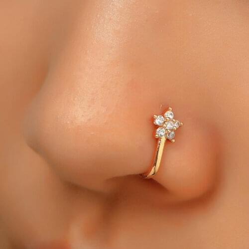 1Pcs Africa Fashion Fake Nose Ring Stainless Steel Non Piercing Nose Ring Clip On Fake Nose Piercing Women Body Jewelry