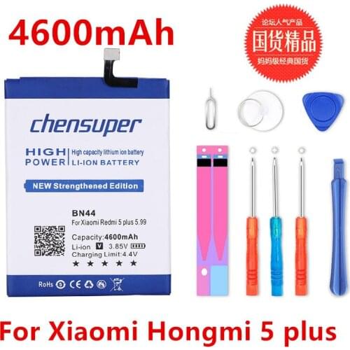 Chensuper 4600mAh BN44 Battery For Xiaomi Hongmi 5 plus 5.99" Redmi 5 Plus Mobile Phone Battery+Quick Arrive