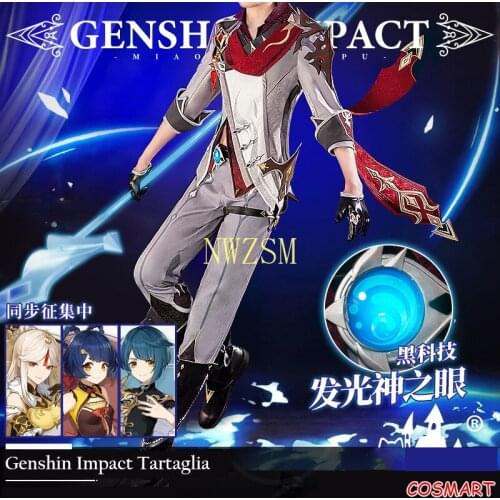 Anime Genshin Impact Tartaglia Dadaliya Game Suit Uniform Cosplay Costume Da Da Li Ya Halloween Party Costume For Men 2021 New