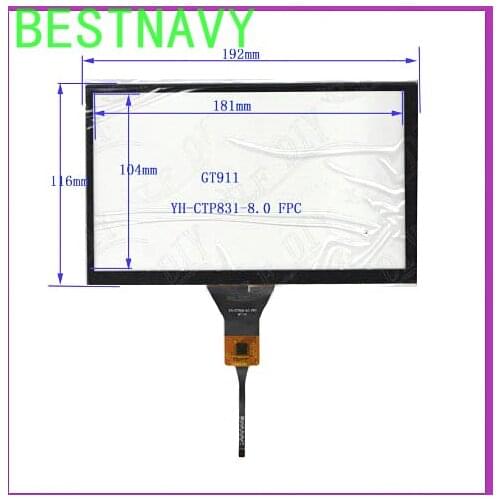 Free shipping new Car DVD navigation 8 inch capacitive touch screen screen / 192 * 116/6 line touch screen / GT911 6P cable