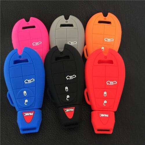 Silicone car key Case Cover for Dodge Ram 1500 2500 3500 4500 Fobik Chrysler Magnum Challenger Charger 4 Buttons Key Covers