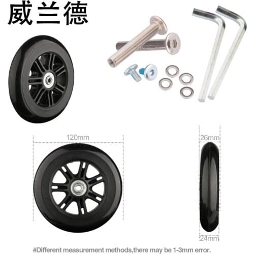 Travel Suitcase Wheels Folding Repair Suitcase Single Wheel Accessories Fashion Cabin Wheel Replacement 120mm*24mm Casters Parts