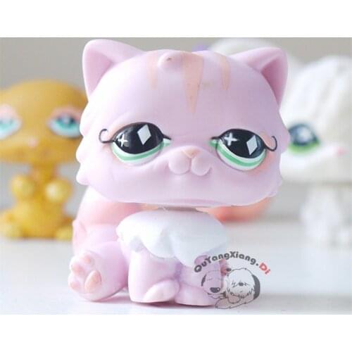 CWM030 Pet Shop Animal Pink cat doll action Figure kitten