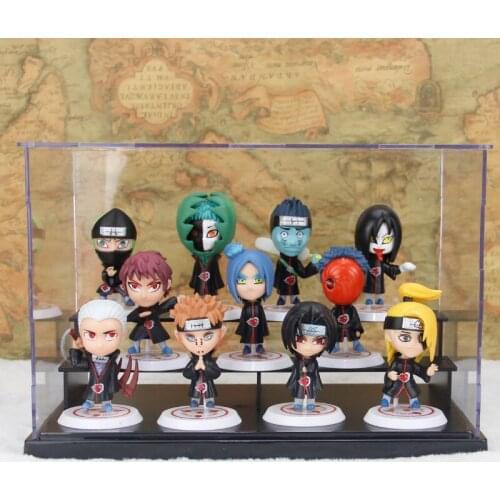 Naruto Anime Action Figure Toy Model Gift With Transparent Display Box Uzumaki Naruto Hatake Kakashi Uchiha Sasuke Collections