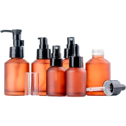 15/30/60/100ml Empty Bottles Refillable Perfume Spray Bottle Lotion Skincare Containers Wine Red Glass Pump Bottle Dropper