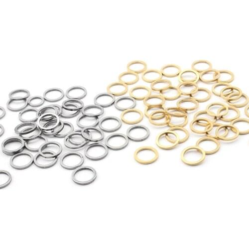 Stainless Steel Gold 8mm 10mm 12mm Round Circle Ring Charms Connector For DIY Earrings Necklace Jewelry Making Accessories