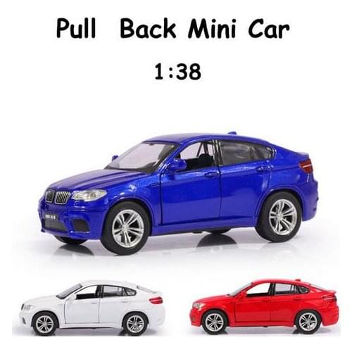 Die Cast Car Alloy Mini Model 1:38 DMW Pull Back model Car Kid Gift Toy BMWX6 M Deicast Top Grade Metal Car Display
