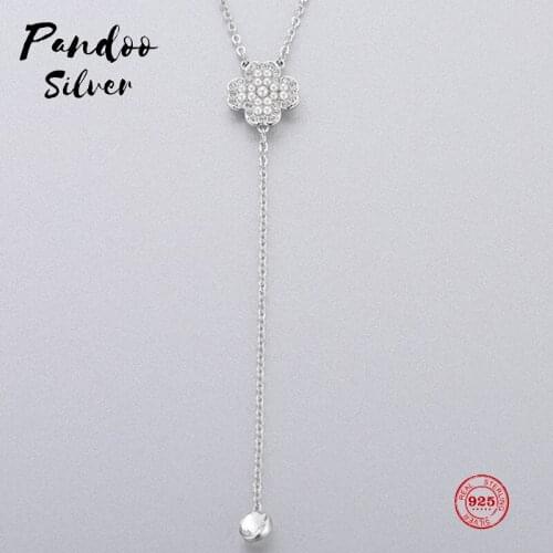 Fashion Charm Pure 925 Silver Original 1:1 Copy, Small Fresh Lucky Guardian Four-leaf Clover Necklace Female Luxury Jewelry Gift