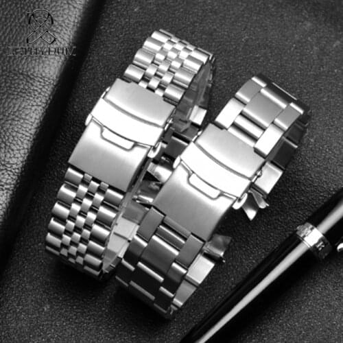 20MM 22MM for SEI-KO SKX007/009 SKX173/175 silver mens watch stainless steel watch bracelet Watch folding buckle Band + Tool