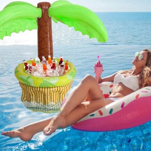 Inflatable Water Pole Coconut Palm Tree Cooler Beer Drinks Ice Bucket Beach Party Decoration Summer Swimming Pool Themed Party