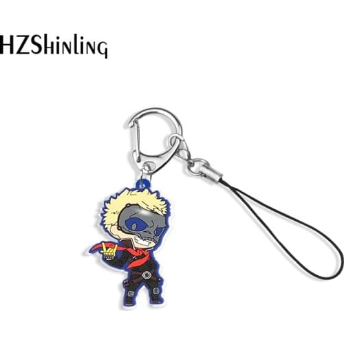 2020 New Persona 5 Anime P5 Futaba Sakura Ryuji Sakamoto Anne Keychain Handmade Epoxy Acrylic Keyring Bag Holder Accessory