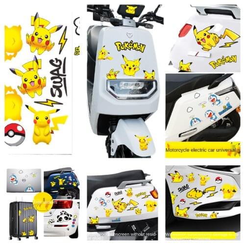Pokemon Pikachu Suitable for Scratch Car Motorcycle Scratch Window Sticker Cute Decoration Sticker Luggage Personality Sticker