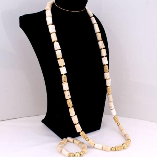 Orange 100% Genuine African Men Coral Beads Necklace Jewelry Set Dubai Red Jewelry Set Nigerian Wedding Necklace Bracelet Hot