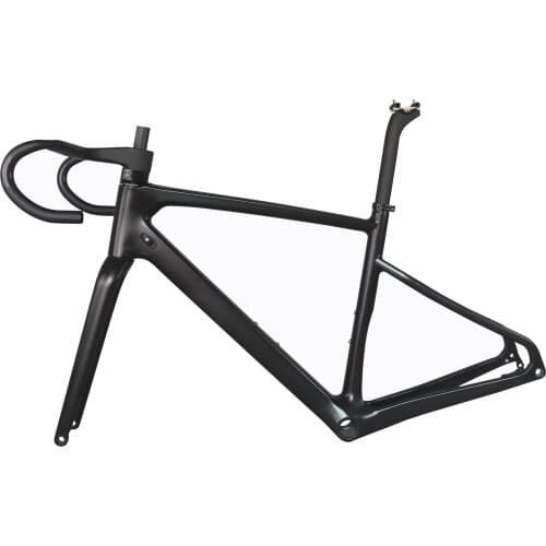 New Arrivals Carbon Fiber BB86 Flat Mount Disc Brake T800 Gravel Bike Frame GR042 With Integrated Handlebar